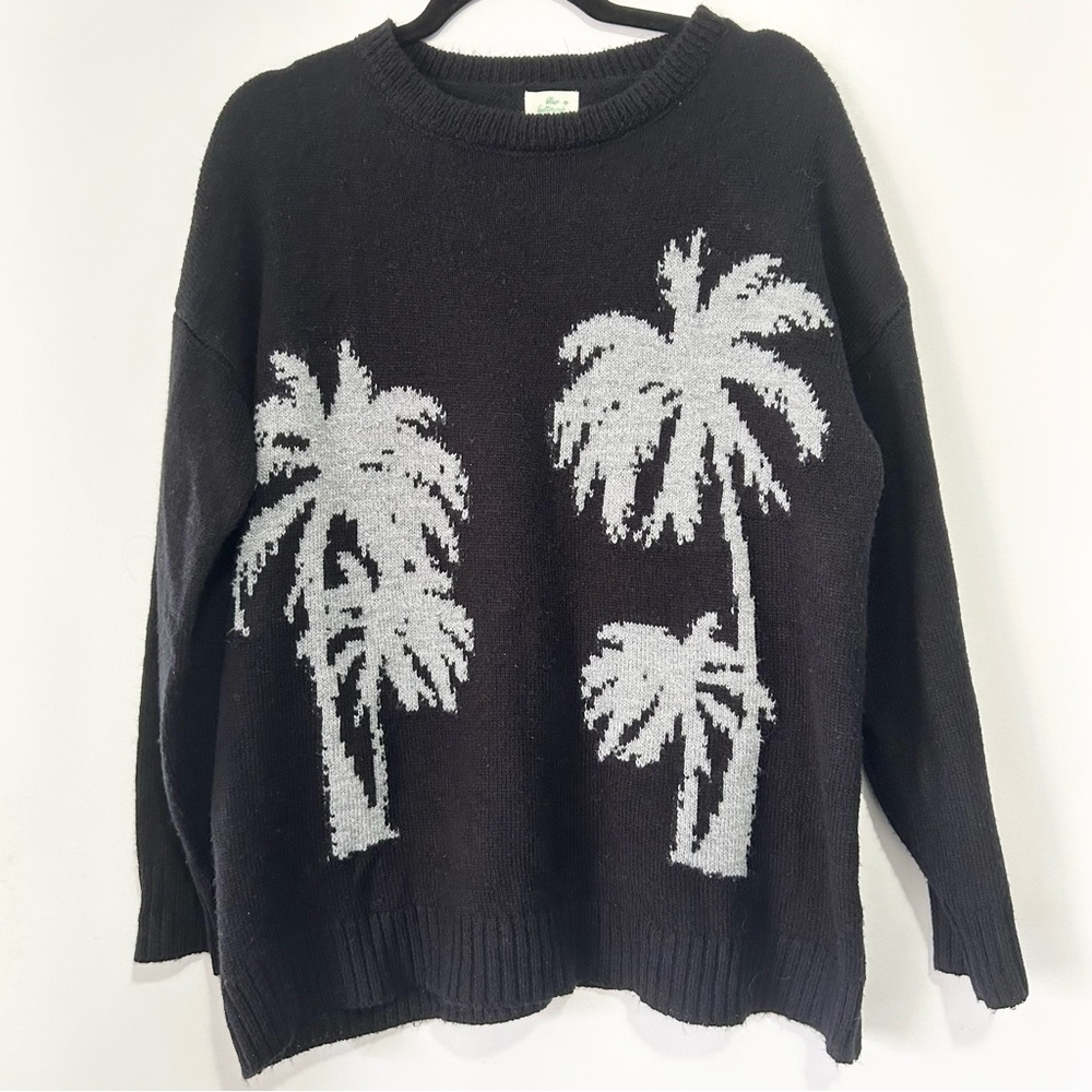 Blue Buttercup Palm Tree Sweater